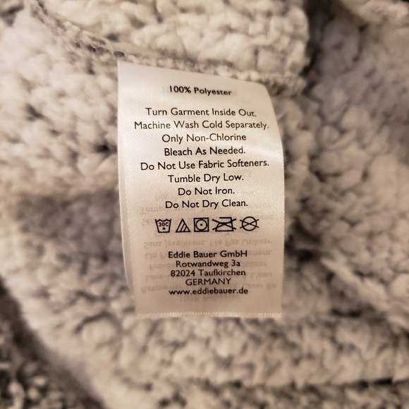 NWT Eddie Bauer Womens Turtleneck Fireside Funnel Plush Pullover Shirt Gray XL - Picture 7 of 8